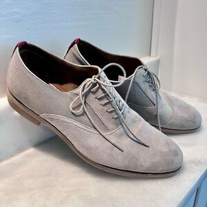 ALDO Men’s Almond Toe Solid Lace-Up Dress Shoe Oxford Gray Suede Size 11